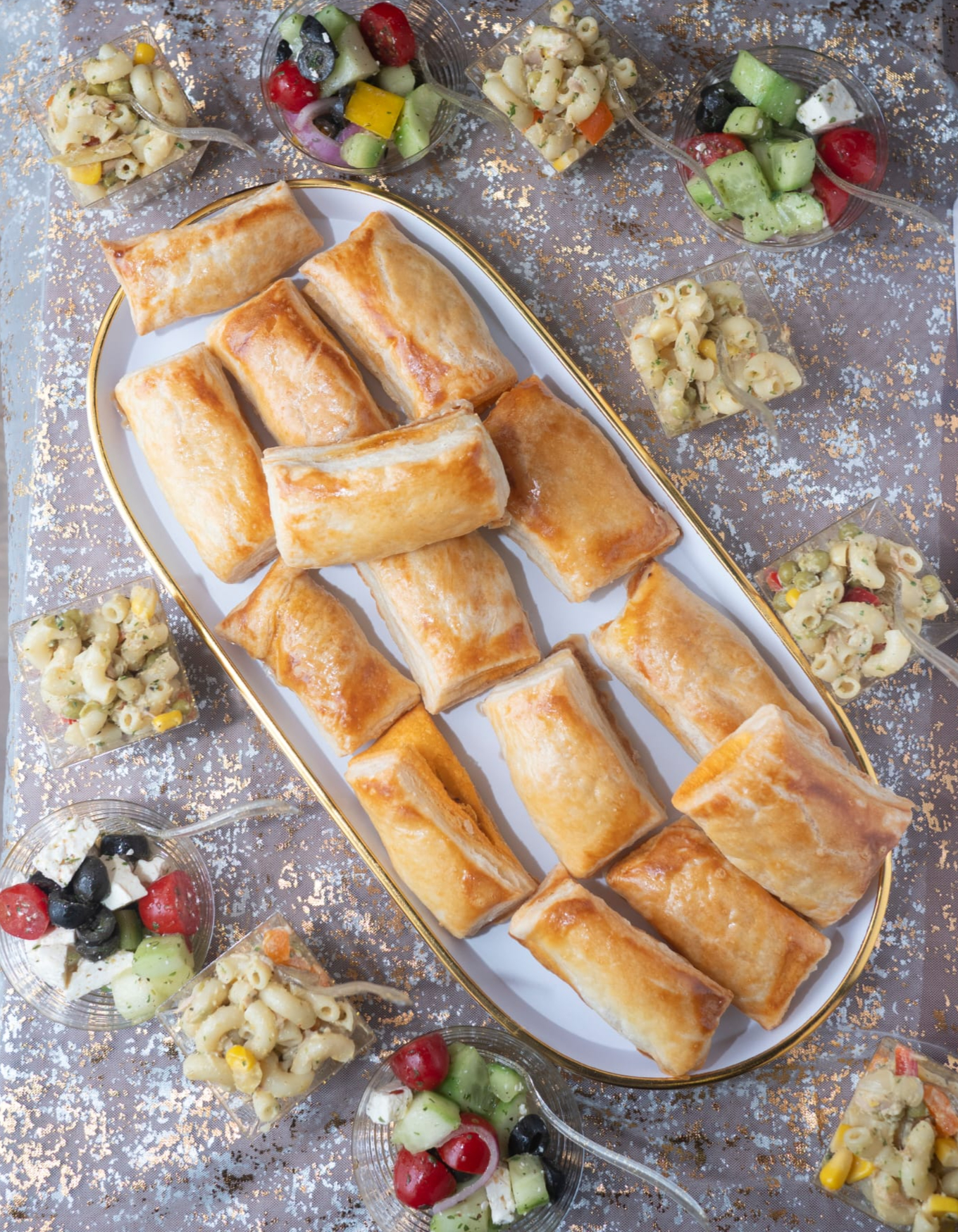 Pâtés feuilletés et présentation florale